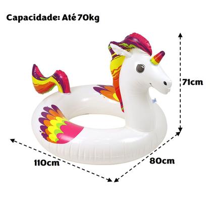 Imagem de Boia Unicórnio Inflável Grande Com Abertura Circular 110x80x71cm De Piscina Jardim - 149900 Belfix