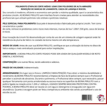 Imagem de BOINA DE LA PIRULITO C/ tiras autocolantes 5" CORTE MEDIO SEM INTERFACE 129MM