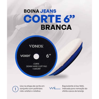 Imagem de Boina Jeans Voxer Branca Corte 6 1500grit  Vonixx