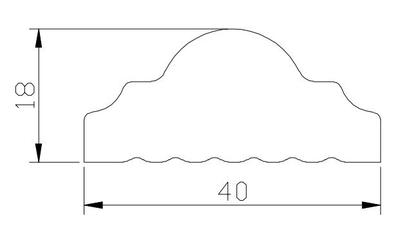 Imagem de Boiserie Rodameio 4 metros x 4cm Branco Poliestireno