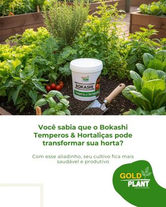 Imagem de Bokashi fertilizante adubo organico farelado Temperos e Hortaliças - Gold Plant