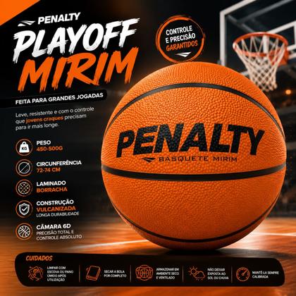 Imagem de Bola Basquete Penalty Playoff Mirim + Bomba De Ar