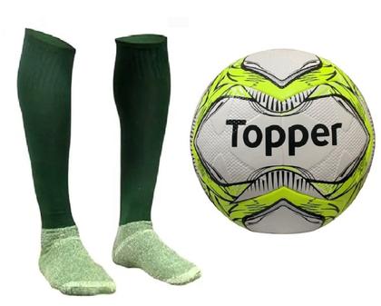 Imagem de Bola Campo Topper + Meião Esportivo - Tam 38-42