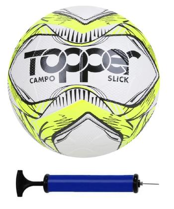 Imagem de Bola Campo Topper Slick Amarela + Bomba de Ar