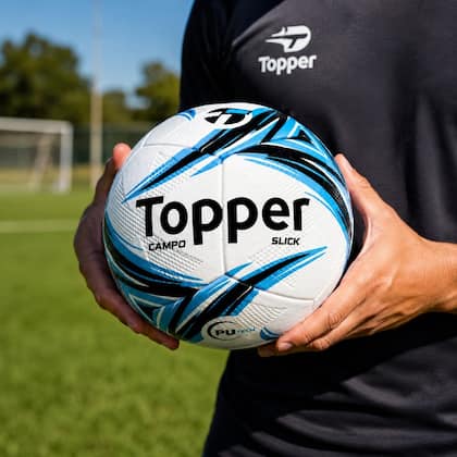 Bola Campo Topper Slick Dupla Colagem Original + Bomba De Ar