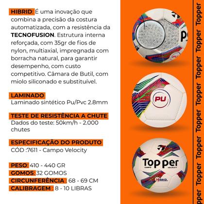 Imagem de Bola campo topper velocity hibrid + bomba de ar