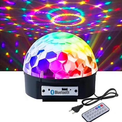 Imagem de Bola De Balada Iluminação Festa Colorida Giratória Usb