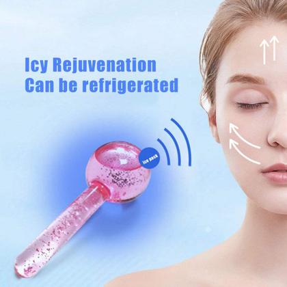 Imagem de Bola de beleza Facial Ice CIBLUTY Facial Roller 2 peças rosa