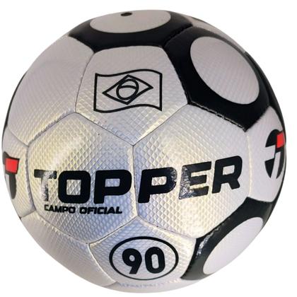 Imagem de Bola De Futebol Campo Topper 90 Oficial Costurada à Mão Cor:Branco+Preto
