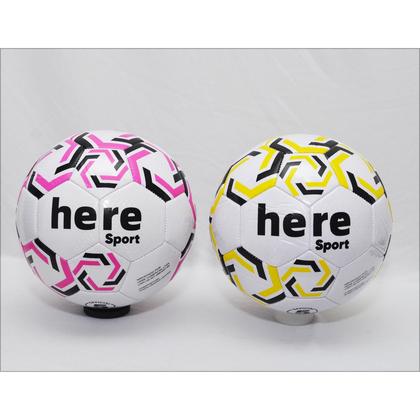 Imagem de Bola de futebol couro pu brilhante tamanho oficial 5 cor amarelo e branco 2.7 mm