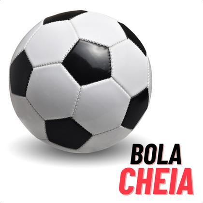 Imagem de Bola de Futebol Football Campo Quadra Society Infantil Sítio Tamanho Padrão Tradicional Preta e Branca