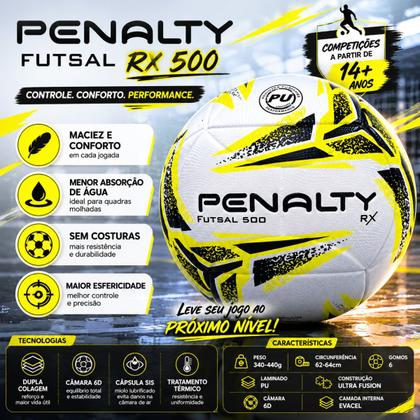 Imagem de Bola de Futebol Futsal Penalty Rx 500 Oficial CBFS