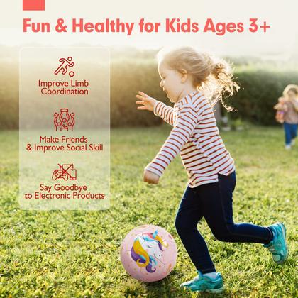 Imagem de Bola de futebol hahaland Glitter Unicorns tamanho 3 para crianças com bomba