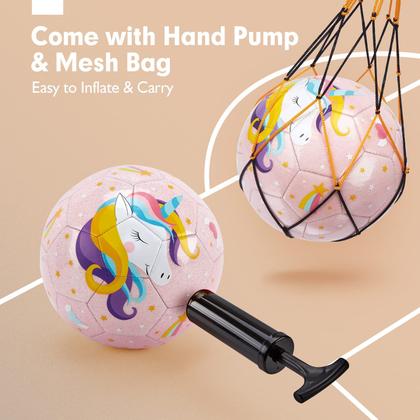 Imagem de Bola de futebol hahaland Glitter Unicorns tamanho 3 para crianças com bomba