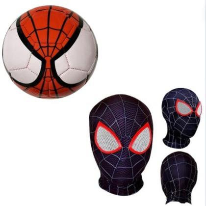 Imagem de Bola de futebol + Mascara Infantil Homem Aranha-Pr