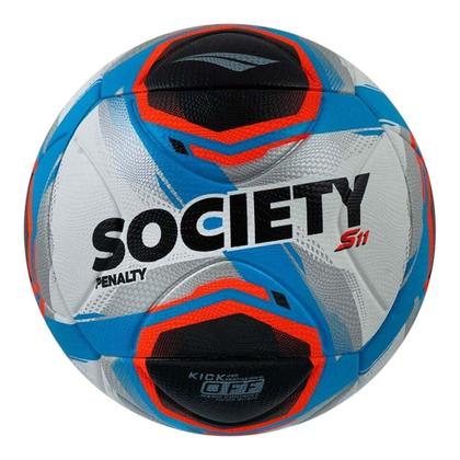 Imagem de Bola de Futebol Penalty Society S11 R2 XXV Branco e Azul