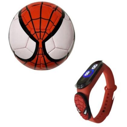 Imagem de Bola de futebol + Relogio Touch Infantil Homem Aranha