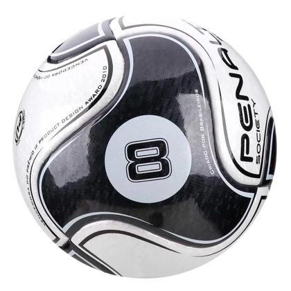 Imagem de Bola de Futebol Society Penalty 8X Branco e Preto