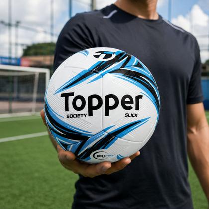 Imagem de Bola de Futebol Society Topper Slick + Bomba de Ar