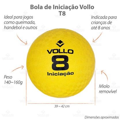 Imagem de Bola de Iniciantes Tamanho 8 Queimada Handebol Macia Impermeável Colorida Vollo