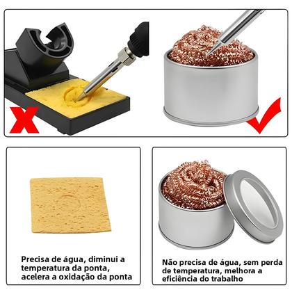 Imagem de Bola De Limpeza De Fio De Cobre Para Absorção De Resíduos De Soldagem, Limpador De Fio De Aço Para