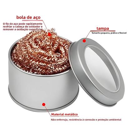 Imagem de Bola De Limpeza De Fio De Cobre Para Absorção De Resíduos De Soldagem, Limpador De Fio De Aço Para