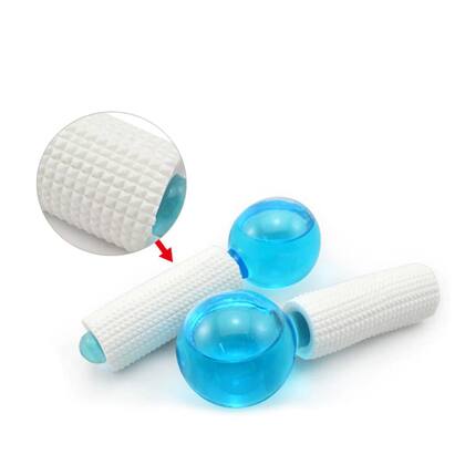 Imagem de Bola De Massageador Facial Cuidados Pele Gelo Azul