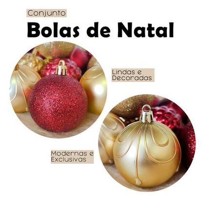 Imagem de Bola De Natal 30 Un Decoradas 6cm Glitter Mista Decoração