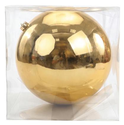 Imagem de Bola De Natal Dourado Brilhante 15cm Grande Decoração Árvore