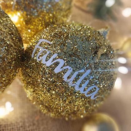 Imagem de Bola de Natal Grande 10cm Vermelha ou Dourada Kit 3 unidades