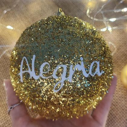 Imagem de Bola de Natal Grande 10cm Vermelha ou Dourada Kit 3 unidades