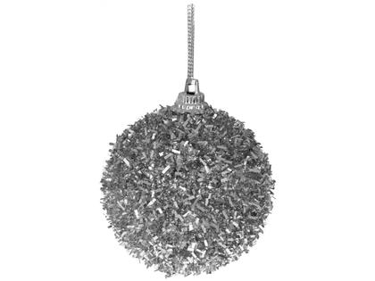 Imagem de Bola de Natal Prata com Glitter NATAL046M