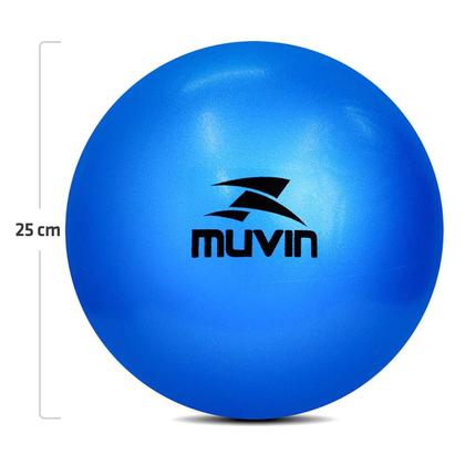 Imagem de Bola de Pilates Overball Azul 25cm Muvin para Treino Funcional Yoga Alongamento e Fisioterapia