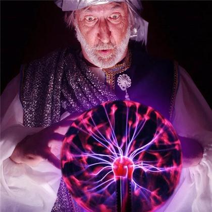 Imagem de Bola de Plasma LED de 8 Polegadas - Lâmpada Mágica de Toque com Luz Noturna para Quarto Infantil