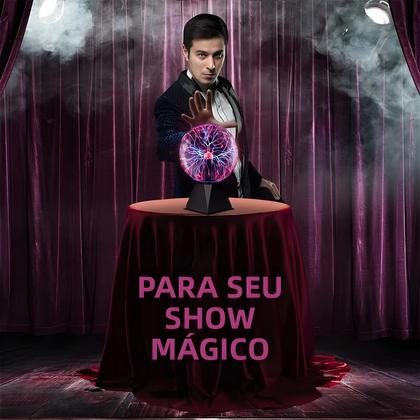 Imagem de Bola de Plasma LED de 8 Polegadas - Lâmpada Mágica de Toque com Luz Noturna para Quarto Infantil