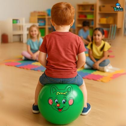 Imagem de Bola De Pular Infantil Com Alça Estampa Bichinhos Cores Sortidas
