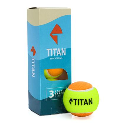 Imagem de Bola de Tênis Titan Kids Laranja Estágio 2 - Pack com 03 Unidades