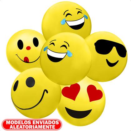 Imagem de Bola De Vinil Infantil Inflável Grande Praia Piscina Festa Emoji 