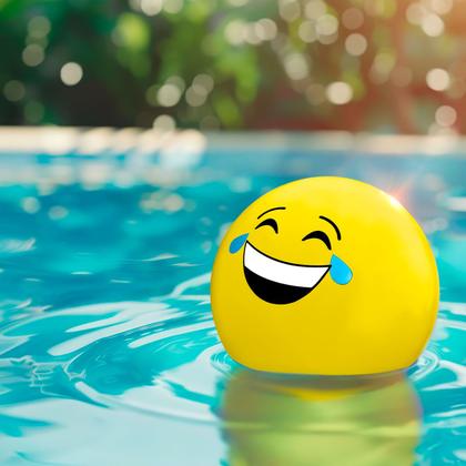 Imagem de Bola De Vinil Infantil Inflável Grande Praia Piscina Festa Emoji 
