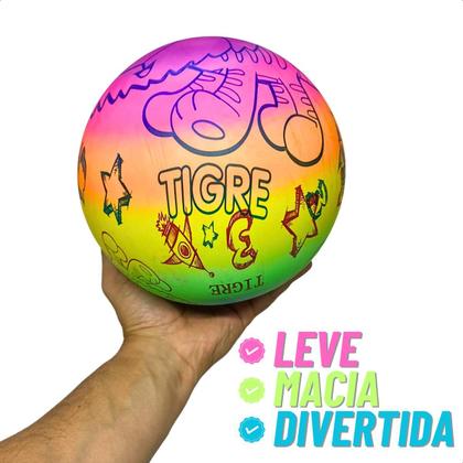 Imagem de Bola de Vinil Pula Pula Neon Atacado Dente de Leite Bolinha Infantil Inflável Pingo Futebol 45 Unidades