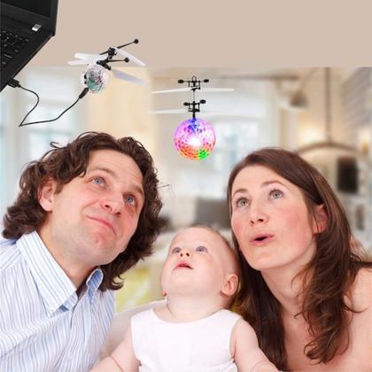 Imagem de Bola Drone Voadora Com Sensor e Led Helicoptero Recarregável USB