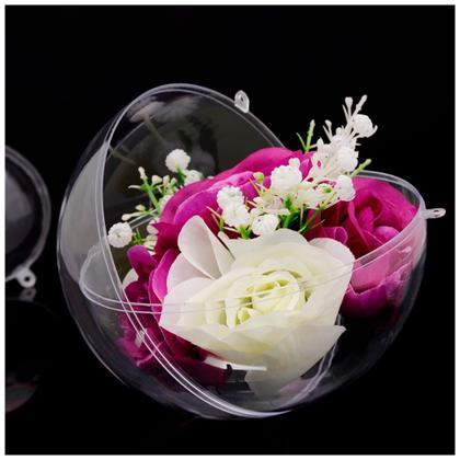 Imagem de Bola Esfera Acrílico Transparente 5 E 7cm 20u Arte Enfeite