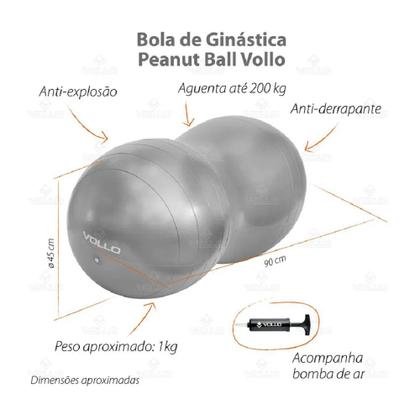 Imagem de Bola Feijão para Ginástica Peanut Ball 45CM VOLLO