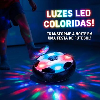 Imagem de Bola Flutuante Flat Ball Futebol Indoor Com Luz LED Infantil Para Brincar Dentro De Casa Kizumba