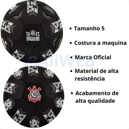 Imagem de Bola futebol campo corinthians estadios preta 2024 oficial