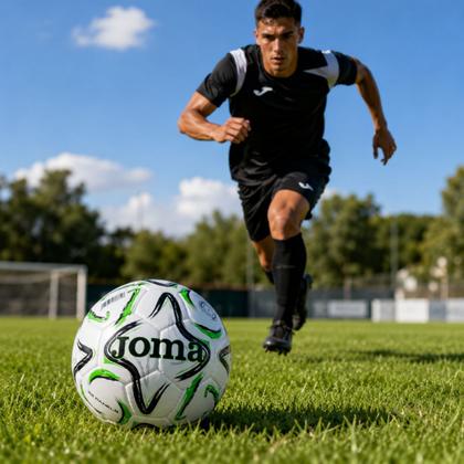 Imagem de Bola Futebol Campo Joma Egeo II Oficial PU Costurada à Mão