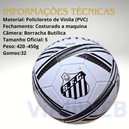 Imagem de Bola futebol estadios campo santos branco preto oficial