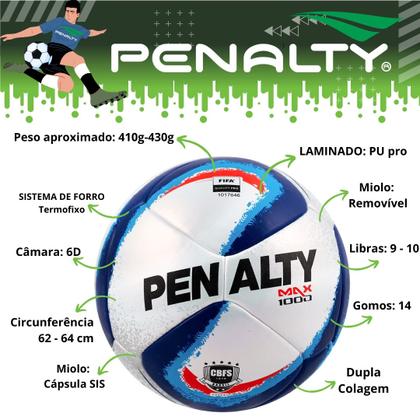 Imagem de Bola futebol futsal quadra indoor lançamento resistente original penalty max 1000