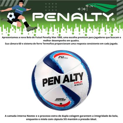 Imagem de Bola futebol futsal quadra indoor lançamento resistente original penalty max 1000