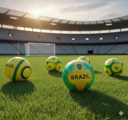 Imagem de Bola Futebol material sintético Brasil N5 Oficial Campo Treino Jogo Resistente e Durável